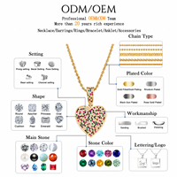 Collier pendentif cœur micro-pavé CZ plaqué or 18 carats pour garçon et fille, en cuivre, avec breloque d'amour familial, cadeau fête des Mères, bijoux pour femme
