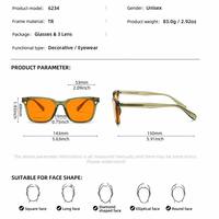 Monturas Ópticas con Clip Anti Luz Azul Sunray para Gafas TR90 con Magnético, Ligeras, Duraderas, Unisex, UV400, Pedido Mínimo Pequeño