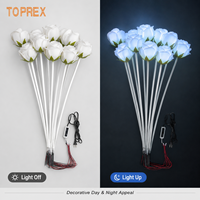Toprex extérieur événement décoratif 12v PU artificiel rose fleur lumière