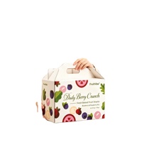 Caja de Regalo de Papel Plegable con Asa Integrada, Impresa Personalizada, para Empacar Frutos Secos, Aperitivos y Alimentos