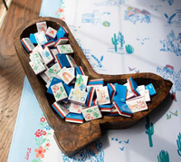 Luxuriöses Modernes 160-Teiliges Amerikanisches Mahjong-Set - 3-stufige Blau-Weiße Acryl-Steine mit Individuellem Western-Cowboy-Motiv für 4 Spieler Perfektes Geschenk