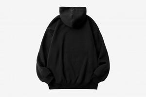 Solid Color Cotton French Terry Oversized <b>Pullover</b> Hoodie <b>Mens</b> Casual Hooded Sweatshirt Autumn Apparel - Product Image 3
