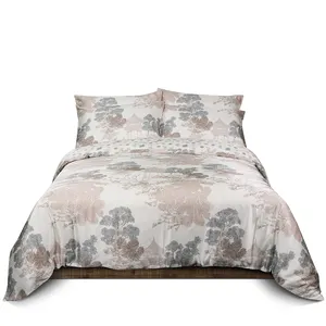 Bán buôn Nữ Hoàng Kích thước Lyocell tấm pillowcase & Duvet cover 3D in bedsheets Tencel tấm ga trải giường đặt sợi nhỏ bộ đồ giường Bộ