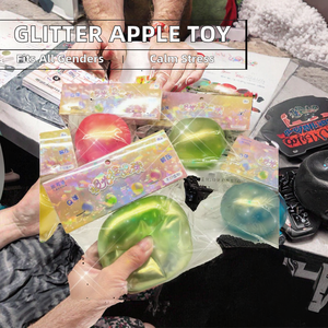 Juguete Antiestrés de TPR con Forma de Manzana Verde Brillante, Suave y Realista, Diseño de Fruta para Niños y Adultos, Alivio de la Ansiedad - Product Image 2