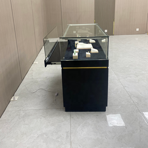 Hong Zhan personalizado oro joyería vitrina con cerradura LED iluminación moderna vitrina para la venta - Product Image 2