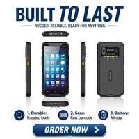 PDA robuste Android 15 étanche IP65 pour ordinateur portable, scanner de codes-barres 2D NFC RFID, 4G LTE, WiFi, GPS, caméra pour entrepôt et gestion des stocks