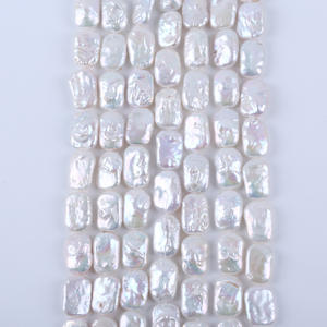 Zhuji Wholesale 11-12mm Freshwater Pink <b>Pearl</b> Blocks Baroque Button <b>Loose</b> <b>Pearls</b> for Handmade DIY Necklace - Product Image 5