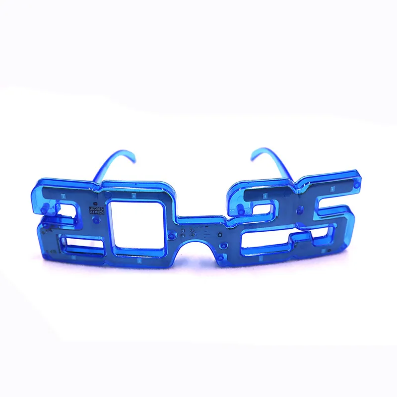 Vente en gros de lunettes Led Glow 2025 illuminent 2025 lunettes de fête en plastique clignotant 2025 lunettes de soleil 2025 lunettes de fête du nouvel an