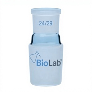 Frasco de laboratorio cilíndrico alto de vidrio borosilicato 3.3 con tapón, adaptador de reducción para pesaje, 24/29 DIN 12257.5 m - Product Image 1