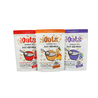 50G 100G Hersluitbare Rits Food Doorzichtig Raam Plastic Verpakkingen Voor Graan Granola Graan Haver Maïsmeel Stand-Up Zakje