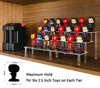 Présentoir de bureau à 3 niveaux en acrylique écologique de 15,75 pouces pour figurines, cupcakes, parfums et maquillage – Organisateur de collection
