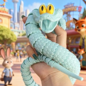 Zootopia Gary Serpent, figurine articulée en plastique imprimée en 3D, modèle de décompression entièrement flexible et mobile - Product Image 3