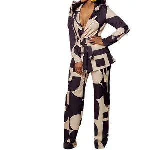 ZIYA A10S80 Custom Printed Straps Pants Two Piece Suit Women Winter Sets Outfits