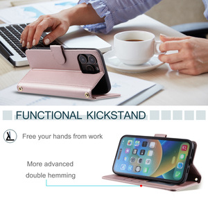 Nuevo diseño de cuero de lujo para <span class=keywords><strong>iPhone</strong></span> 16 16 Pro Ranura para tarjeta Flip Wallet Phone Case para <span class=keywords><strong>iPhone</strong></span> 16 Pro Max 15 14 Plus - Product Image 3