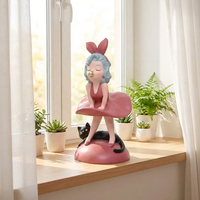 Sculpture en résine vintage protégée par le droit d'auteur, Fille à bulles, Artisanat, Ornement de bureau, Cadeau unique pour la décoration intérieure, Vente en gros pour boutiques