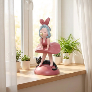 Sculpture en résine vintage protégée par le droit <span class=keywords><strong>d</strong></span>'<span class=keywords><strong>auteur</strong></span>, Fille à bulles, Artisanat, Ornement de bureau, Cadeau unique pour la <span class=keywords><strong>d</strong></span>écoration intérieure, Vente en gros pour boutiques - Product Image 4
