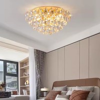 Nouvelle Suspension Luminaire Ronde de Luxe pour Salon, Lustre en Cristal avec Détecteur de Mouvement, Plafonnier LED Moderne Suspendu