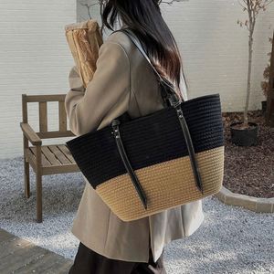 Summer <b>Large</b> Cotton Yarn Braided Handbags New Retro Portable <b>Beach</b> Tote Women Straw <b>Bag</b> - Product Image 4