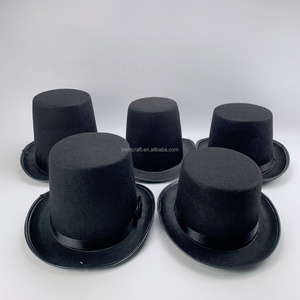 HLC Custom Halloween <strong>Magician</strong> Hat with Brand Logo Non-Woven Gentleman Top Hat Black Cosplay LinColn Hat for Party Decoration - Product Image 3