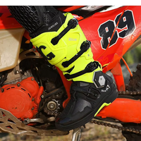 Chaussures de moto professionnelles en cuir microfibre, tige en TPU, semelle extérieure en caoutchouc durable, absorption des chocs, maintien de la cheville, antidérapantes
