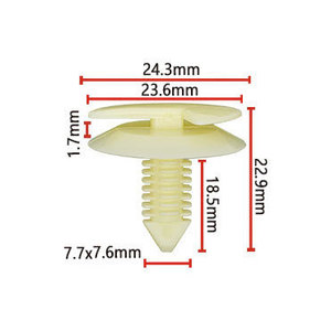 Nylon Wheel Arch Fastener D438 24.3mm For Chrysler <b>Door</b> <b>Trim</b> Panels Replacement Part - Product Image 1