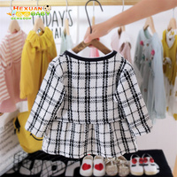2Pcs Pakaian Anak Perempuan untuk Pesta Musim Gugur Musim Dingin, Gaun Tutu Bermotif Kotak-kotak untuk Kontes Kecantikan, Setelan Pakaian Balita Perempuan
