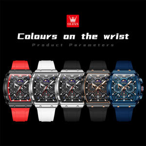   Montre-bracelet pour homme à quartz étanche avec phases de lune, chronographe multifonctionnel lumineux, personnalisable avec logo OEM/ODM - Référence 2942 - Product Image 6