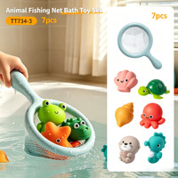 Jouet de bain pour bébé, animaux flottants à pêcher, jouets à eau, jeu de filet à poissons, ensemble de jeu pour baignoire, salle de bain, piscine, pour tout-petits et enfants