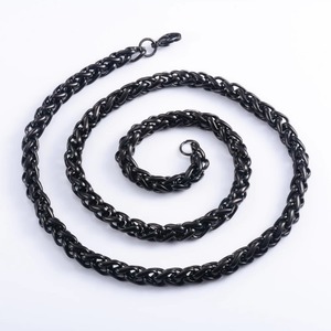 Collier classique en acier inoxydable, chaîne à maillons en forme de blé pour femmes et hommes, collier ras du cou, accessoires de fabrication de bijoux à la mode, DIY - Product Image 5