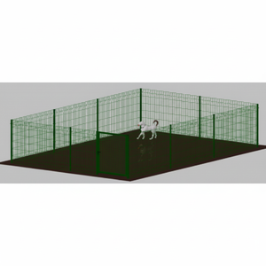 Enclos modulaire pour chien en fer galvanisé et peint en vert avec poteaux enterrés 600x400x102cm Barrières et enclos pour animaux de compagnie - Product Image 1