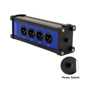 Conversor Ethernet DMX RJ45 CAT6 fêmea para 4 conectores macho XLR de 3 pinos, cabo adaptador de áudio, caixa extensora de sinal, novo, 2024