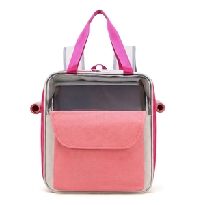 <b>Pet</b> Backpack <b>Carrier</b> Soft-Sided Zipper Closure Oxford Material Pink Color for Dogs Outdoor Travel - Product Image 1