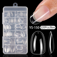 Fabricant de faux ongles ronds personnalisés 120/240Pcs Full Cover Traceless Acrylic Clear Short Round Nail Tips for DIY Nail Salon
