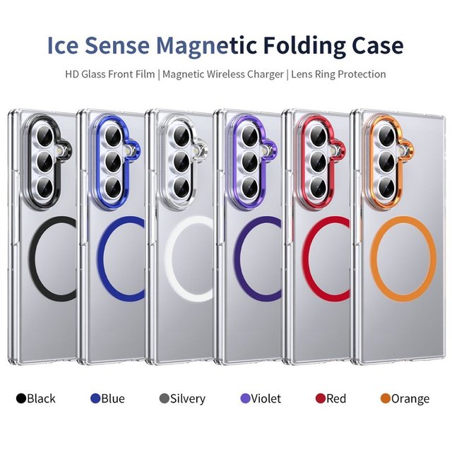Luxury HD Clear Magnetic Case for Samsung Galaxy Z Fold 8 Ultra 7 6 5 4 3 with Screen Glass Protector Hinge Fold Clear Cover