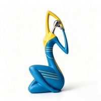 Figurine abstraite créative de décoration de meuble TV de salon de maison décoration d'art de bureau peinture à l'huile Yoga femme