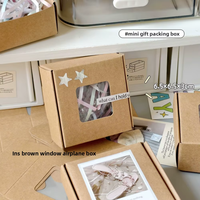 Cajas de Embalaje de Regalo Plegables Reciclables con Ventana de Papel Kraft Marrón Mini Reutilizables Personalizadas, Fábrica OEM