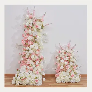 来样定做婚礼装饰人造白色粉色玫瑰婴儿呼吸绿色花球摆件