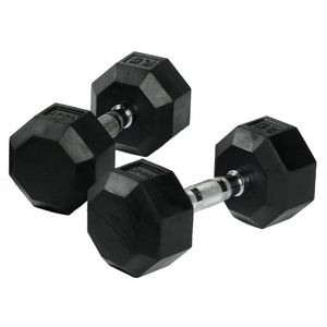 Haltères hexagonaux en fonte recouverts de caoutchouc pour entraînement de force, de 1 kg à 50 kg, vente en gros - Product Image 1