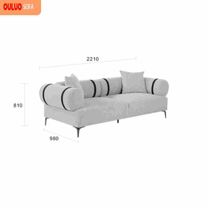 Hiện đại Modular 3 chỗ ngồi sofa set-tiết kiệm không gian vải thiết kế với chia trở lại và kim loại chân cho phòng khách sofa - Product Image 5