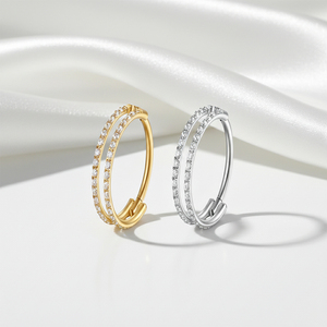 Phụ kiện trang sức mạ vàng thép không gỉ bán buôn tự làm, gắn đá zircon cắt kim cương, ngọc trai, kiểu cài móng - Product Image 1