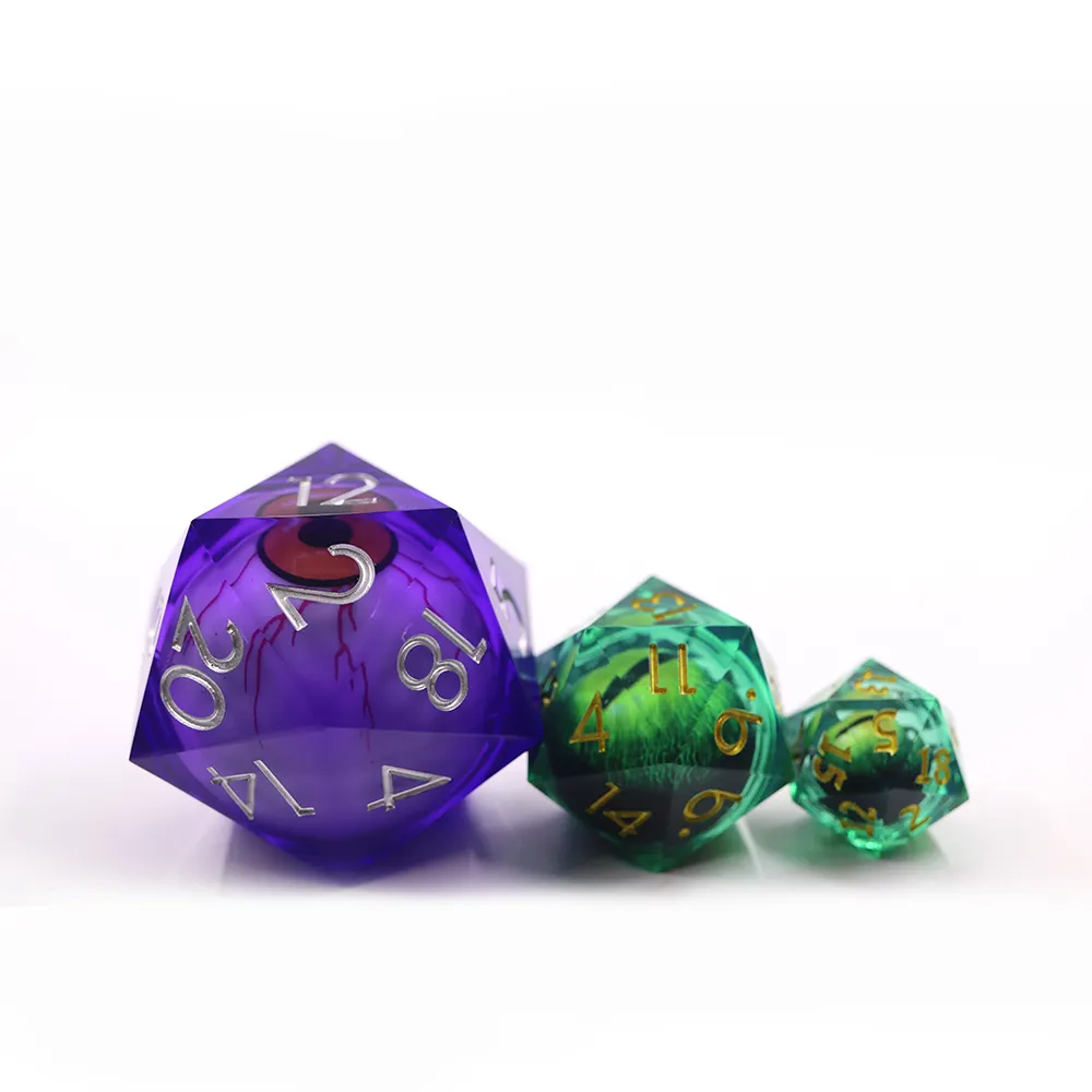 D20 dés simples 50mm 20 faces D & D dés de globe oculaire mobiles violets polyédriques pour donjons et dragons jeux de table RPG