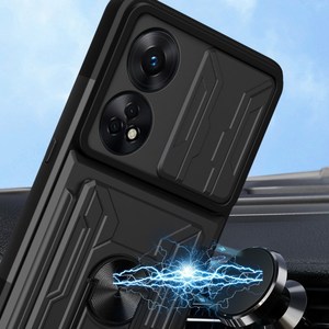 เคสโทรศัพท์ Oppo <span class=keywords><strong>Reno8</strong></span> <span class=keywords><strong>T</strong></span> 4G แบบเลื่อนปิดกล้อง พร้อมขาตั้ง วัสดุ PC TPU ฝาหลัง พร้อมช่องใส่บัตร - Product Image 5