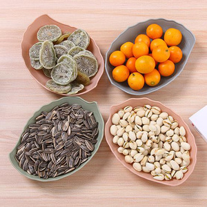 Leaf Shaped Dried Fruit Plate Candy Color Snack Dish For Party Serving 4 Pieces Set - Product Image 1