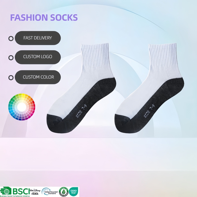 Men's Ankle Socks Polyester Cotton Deodorant Sweat Absorbent White Casual Summer Bottom Logo Street Fashion Socks