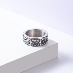 สไตล์กอธิคกะโหลกแหวนสแตนเลสไวกิ้งพระเครื่องRuneเข็มทิศแหวนVINTAGEแกะสลักมวยกําปั้นผู้ชายแหวน - Product Image 6