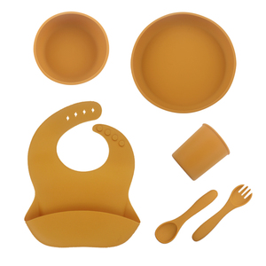 Juego de vajilla ecológica para alimentación de bebé, cuencos de <span class=keywords><strong>silicona</strong></span> esenciales, platos, cucharas, vasos, novedad - Product Image 3