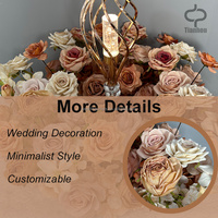 Table de mariage décor fleur Base automne couleur cercle anneau fleur pièce maîtresse mariage centres de table pour la décoration de mariage