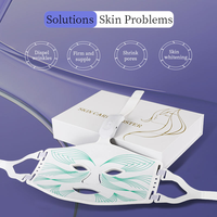 Masque LED pour le visage et le cou en gel de silicone, portable, compatible US/AU, pour la régénération de la peau, anti-inflammatoire, collagène