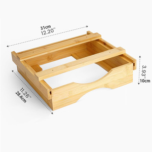 Bamboo Paper <b>Plate</b> Storage <b>Rack</b> Hanging Kitchen Cabinet Organizer For Disposable <b>Plates</b> Round Shape Dustproof Design - Product Image 4