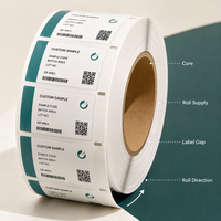 Étiquettes personnalisées en rouleau pour peptides, étiquettes imperméables pour flacons, pour l'emballage d'échantillons en petites bouteilles, service d'impression QR code OEM par lots